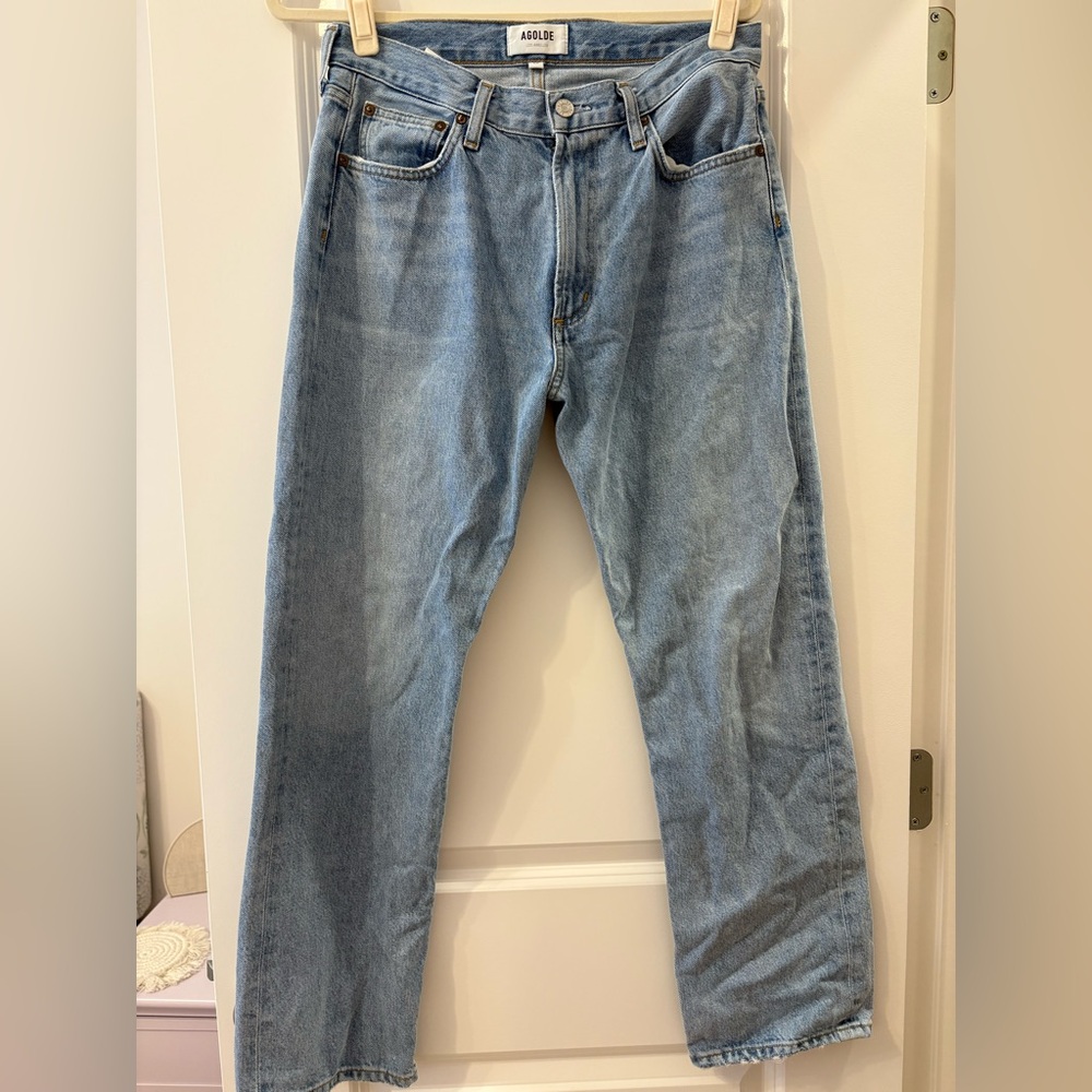 Agolde Blue Straight Leg Jeans